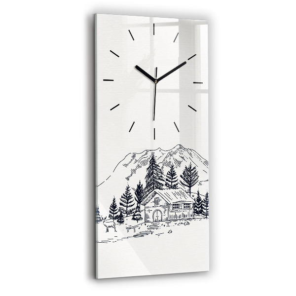 Modern vertical wall clock Cartoon town