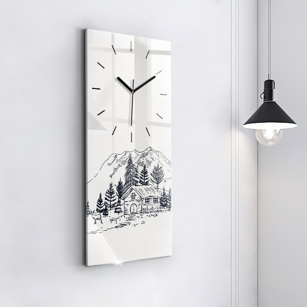 Modern vertical wall clock Cartoon town