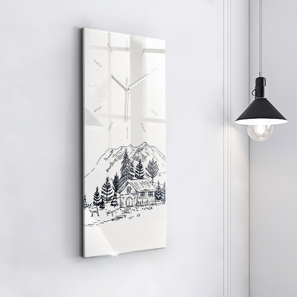 Modern vertical wall clock Cartoon town