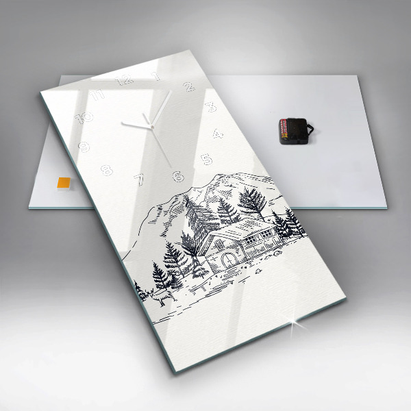 Modern vertical wall clock Cartoon town