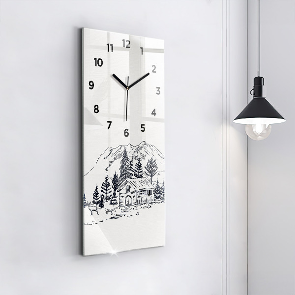 Modern vertical wall clock Cartoon town