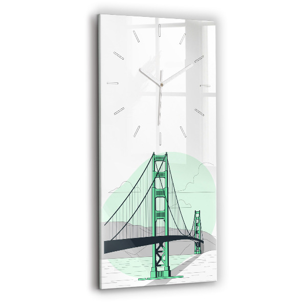 Modern vertical wall clock Green Bridge