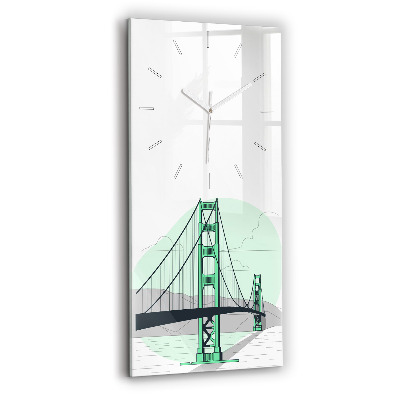 Modern vertical wall clock Green Bridge