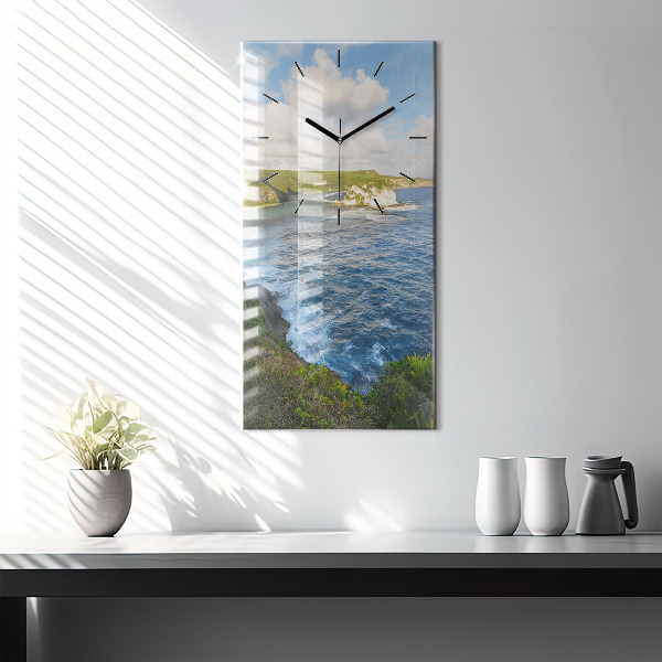 Modern vertical wall clock Ocean Coast