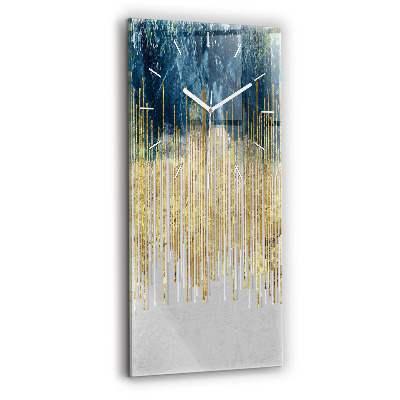 Modern vertical wall clock Decorative pattern and gold