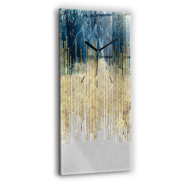 Modern vertical wall clock Decorative pattern and gold