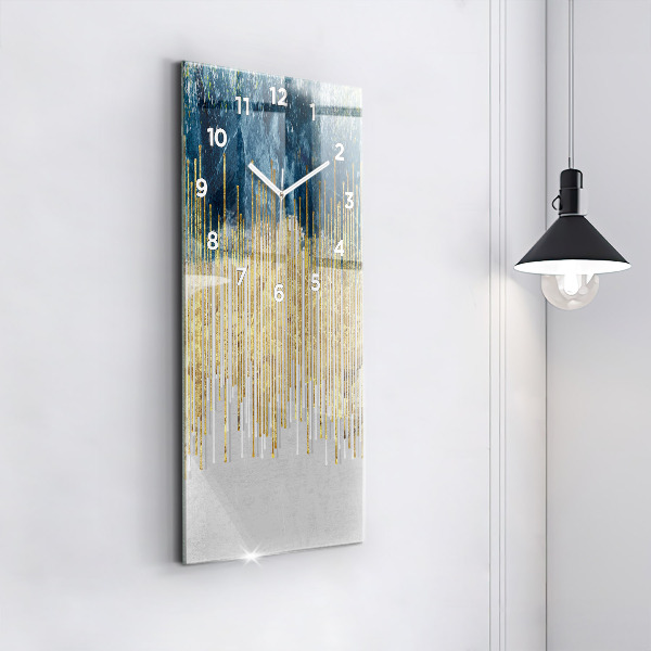 Modern vertical wall clock Decorative pattern and gold