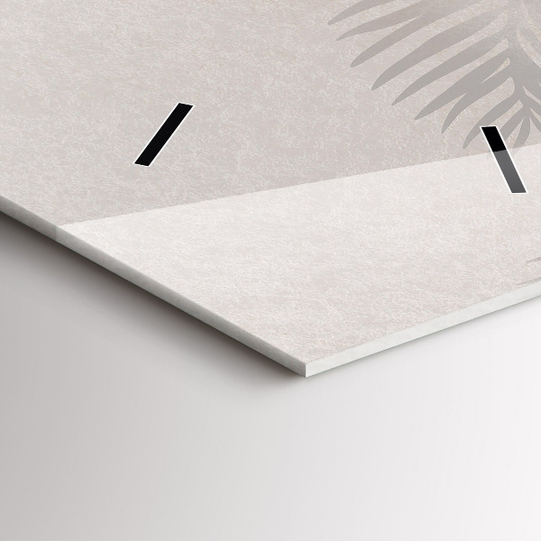 Modern vertical wall clock Tropical boho leaves