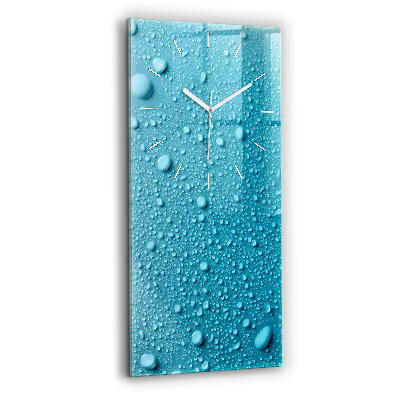 Modern vertical wall clock Water drops on glass