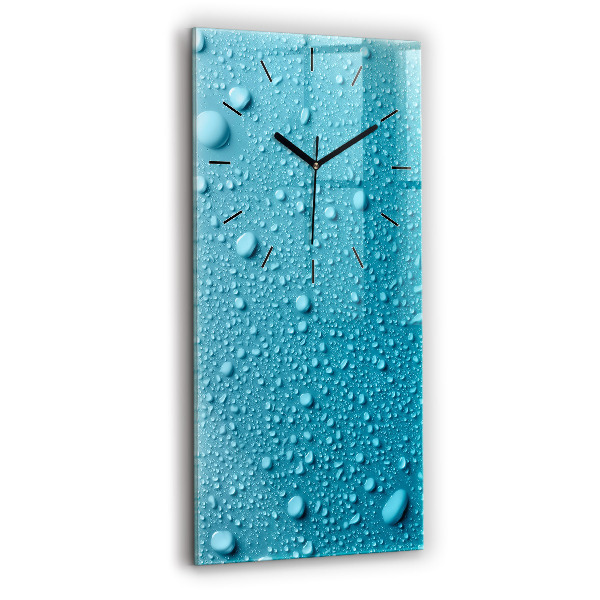 Modern vertical wall clock Water drops on glass