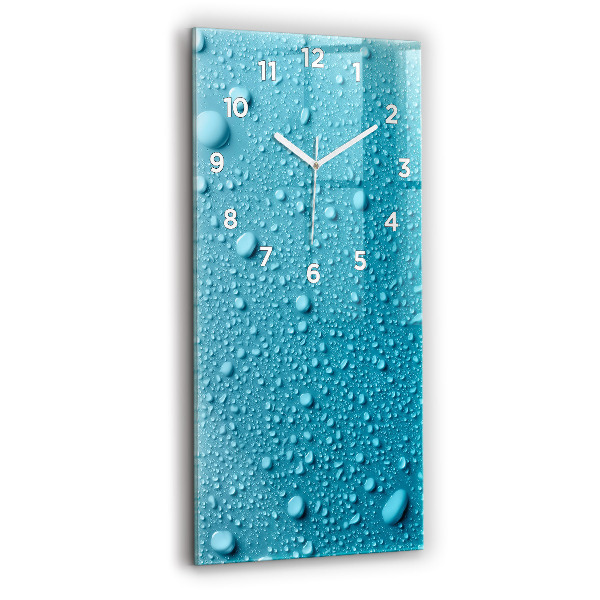 Modern vertical wall clock Water drops on glass
