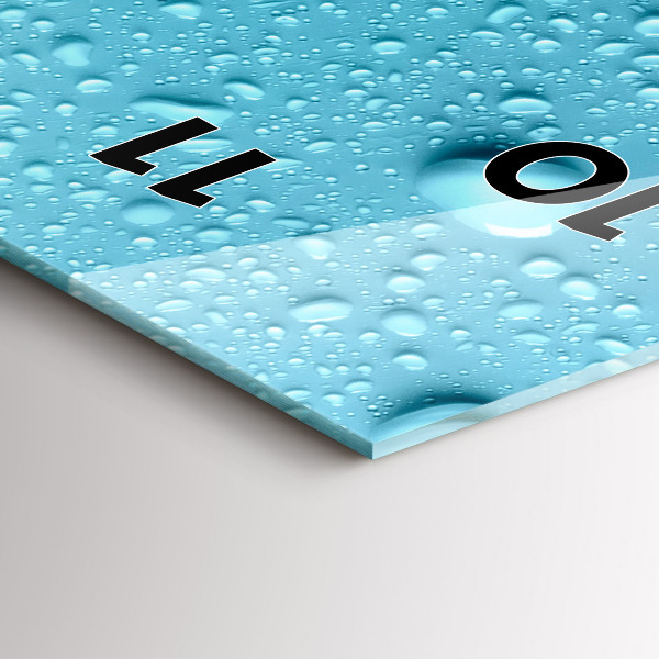 Modern vertical wall clock Water drops on glass