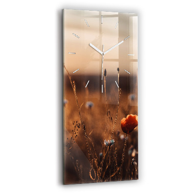 Modern vertical wall clock Field sunrise