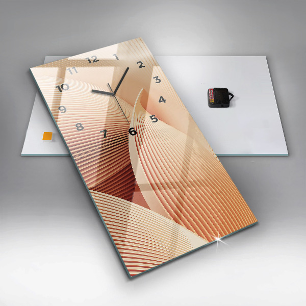 Modern vertical wall clock Abstract wave pattern