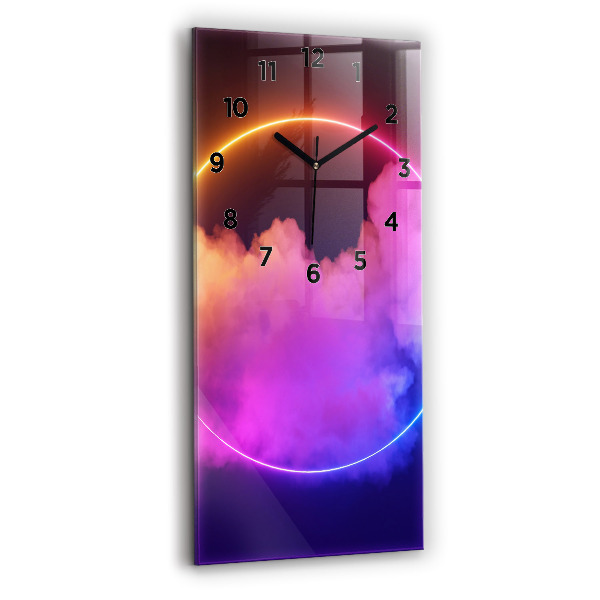 Modern vertical wall clock 3D smoke abstract