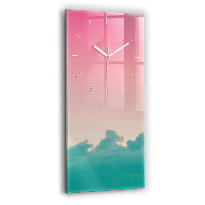 Modern vertical wall clock Sky and mountain gradient