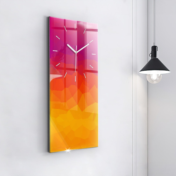 Modern vertical wall clock Colorful abstraction