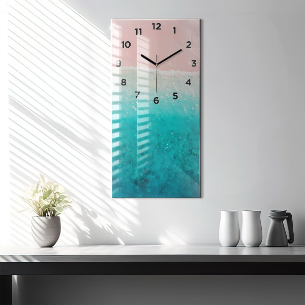 Modern vertical wall clock Beach sea sand