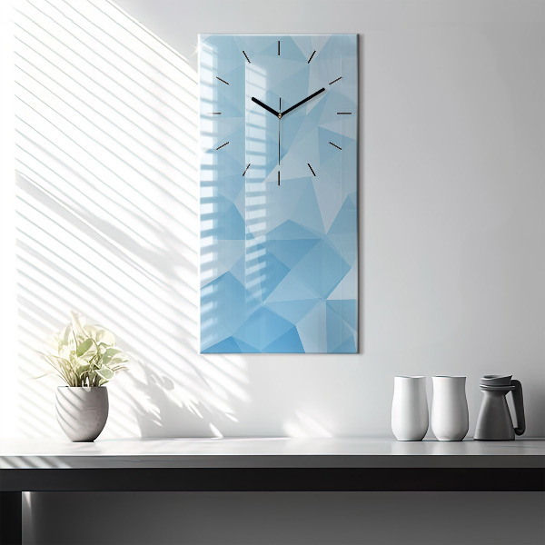 Modern vertical wall clock Triangles abstract