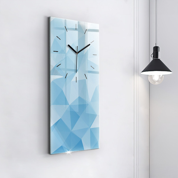 Modern vertical wall clock Triangles abstract