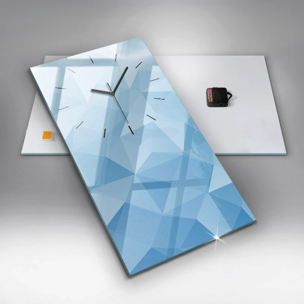 Modern vertical wall clock Triangles abstract