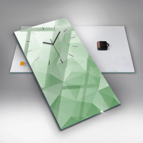 Modern vertical wall clock Triangles abstract