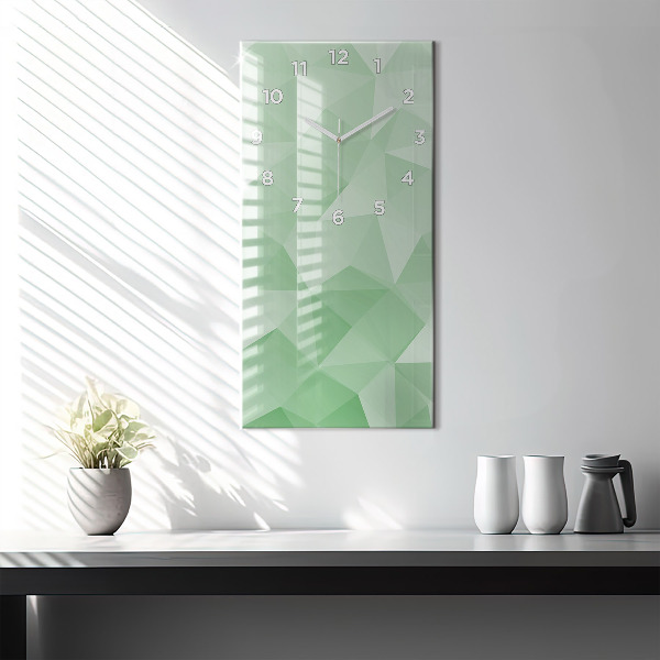 Modern vertical wall clock Triangles abstract