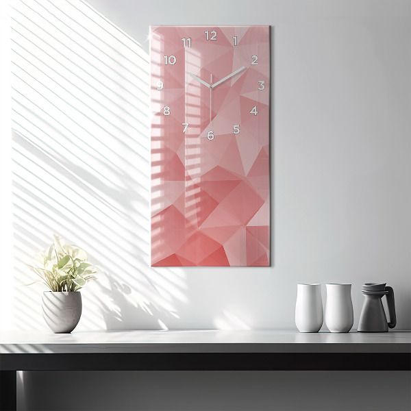 Modern vertical wall clock Triangles abstract