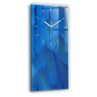 Modern vertical wall clock Bird feather