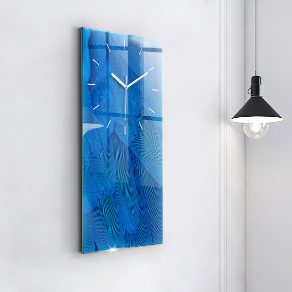 Modern vertical wall clock Bird feather
