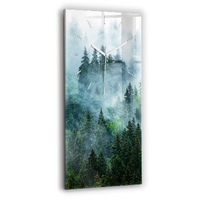 Modern vertical wall clock Misty forest