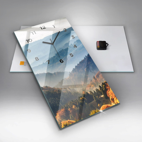 Modern vertical wall clock Mountain landscape