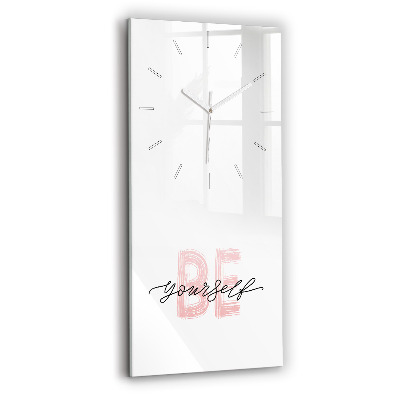 Modern vertical wall clock The inscription Be yourself