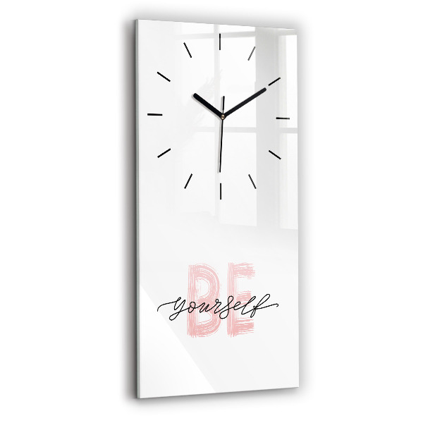 Modern vertical wall clock The inscription Be yourself