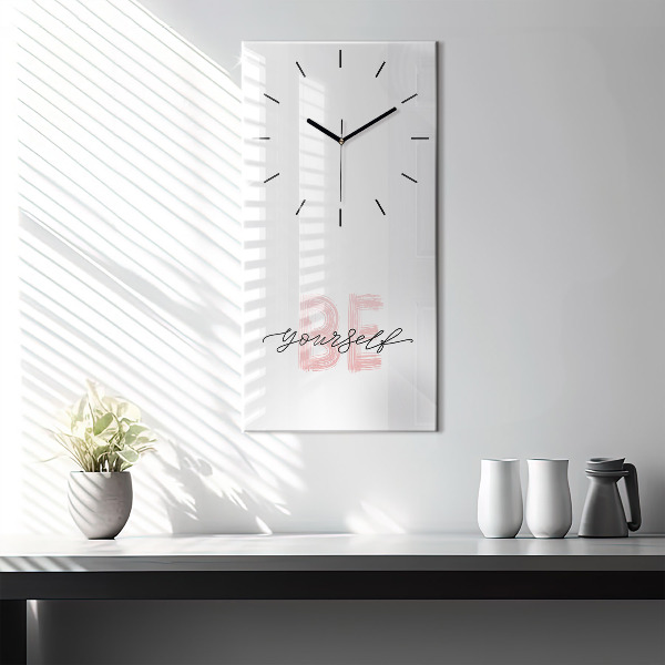 Modern vertical wall clock The inscription Be yourself