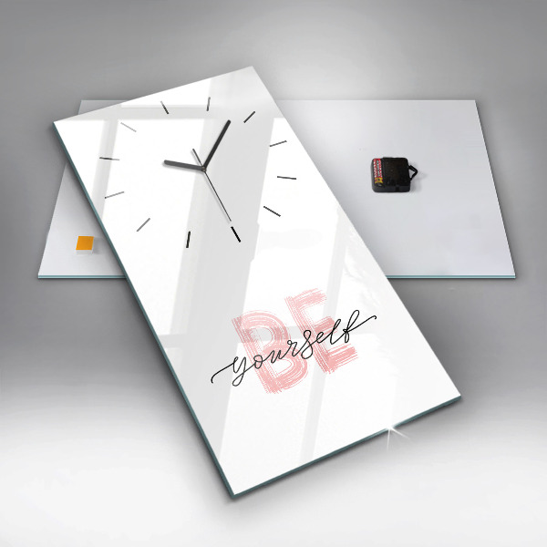 Modern vertical wall clock The inscription Be yourself