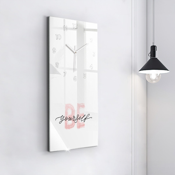 Modern vertical wall clock The inscription Be yourself