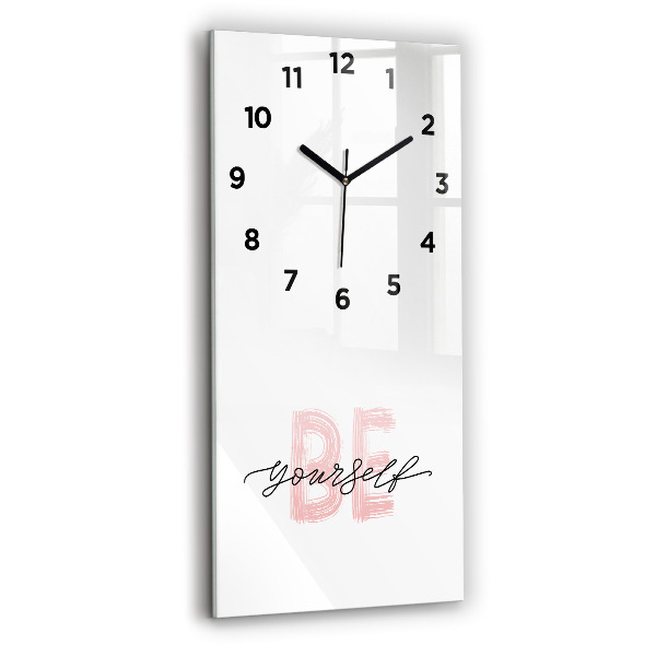 Modern vertical wall clock The inscription Be yourself