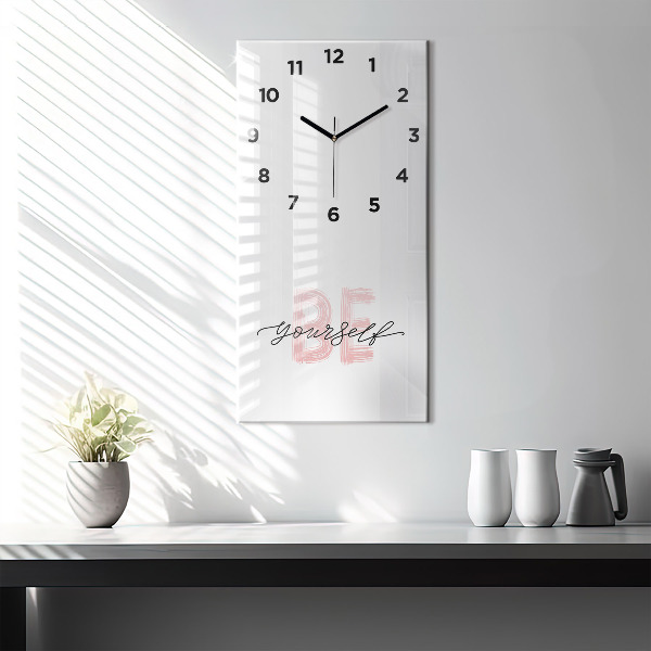 Modern vertical wall clock The inscription Be yourself