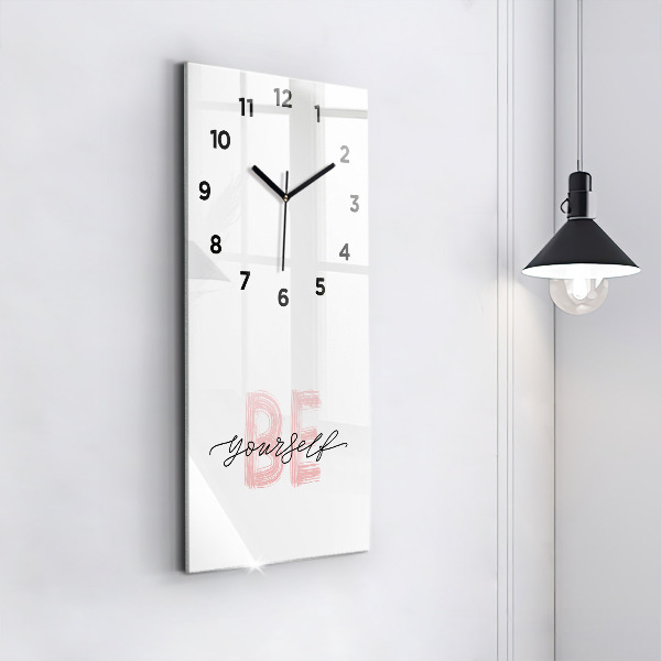 Modern vertical wall clock The inscription Be yourself