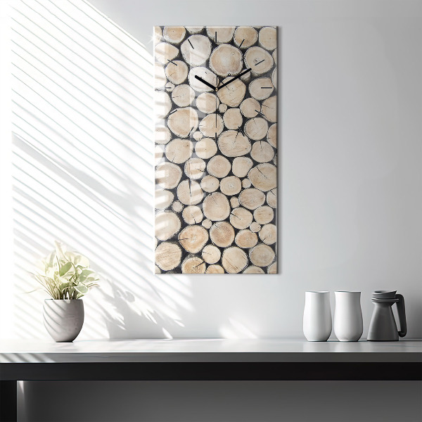 Modern vertical wall clock Cut tree stumps