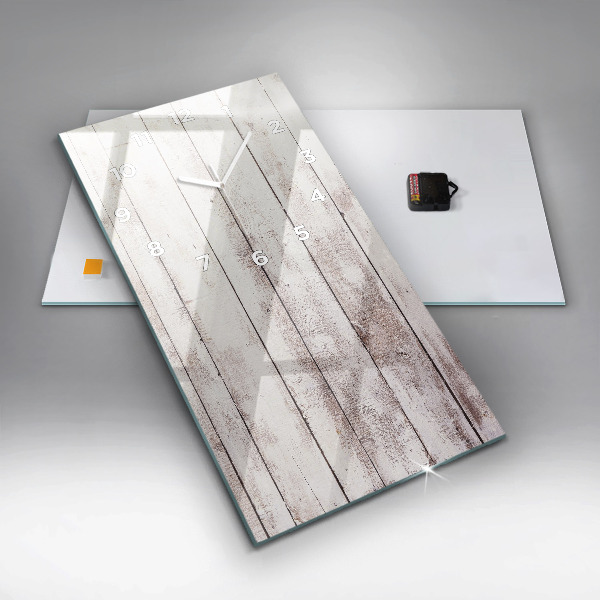 Modern vertical wall clock Light wood planks