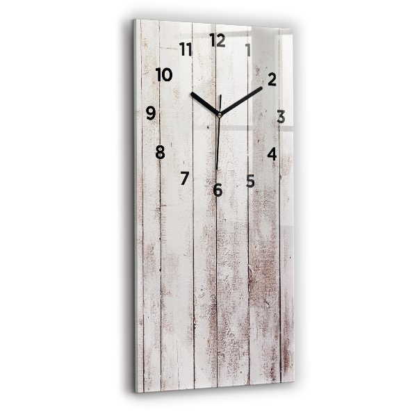 Modern vertical wall clock Light wood planks