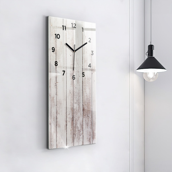 Modern vertical wall clock Light wood planks