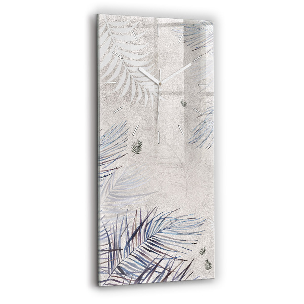 Modern vertical wall clock Palm leaf