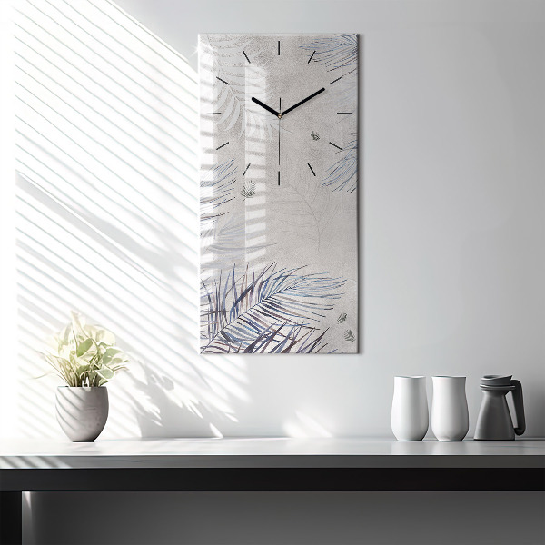 Modern vertical wall clock Palm leaf