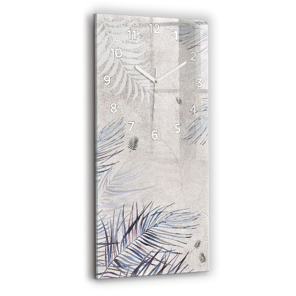 Modern vertical wall clock Palm leaf
