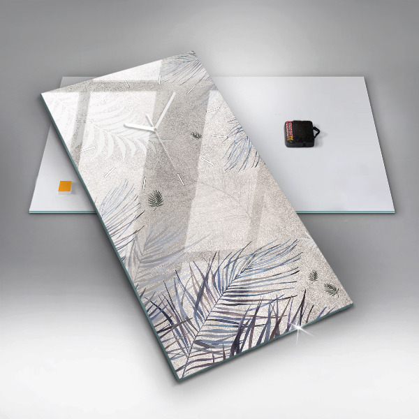 Modern vertical wall clock Palm leaf