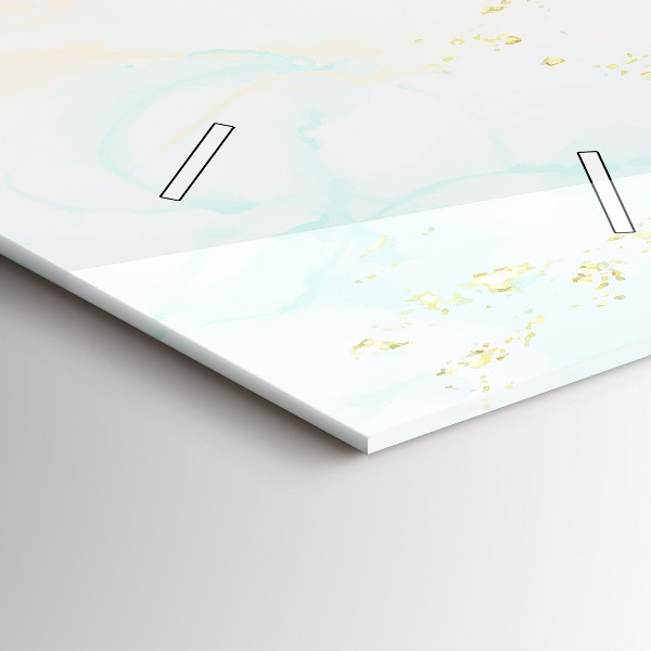 Modern vertical wall clock Watercolor marble
