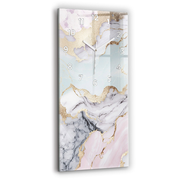 Modern vertical wall clock Pastel marble